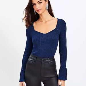 Loft Shimmer Bell Sleeve Sweater